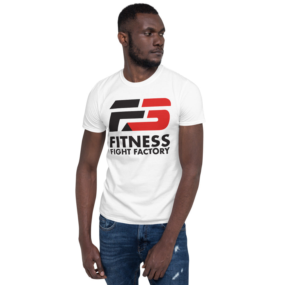 F3 Red and Black Logo on White Short-Sleeve Unisex T-Shirt