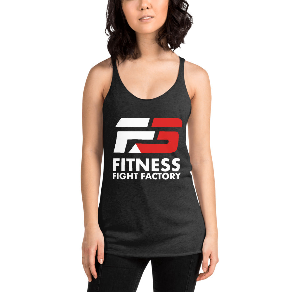 Women's F3 Red and White logo Racerback Tank